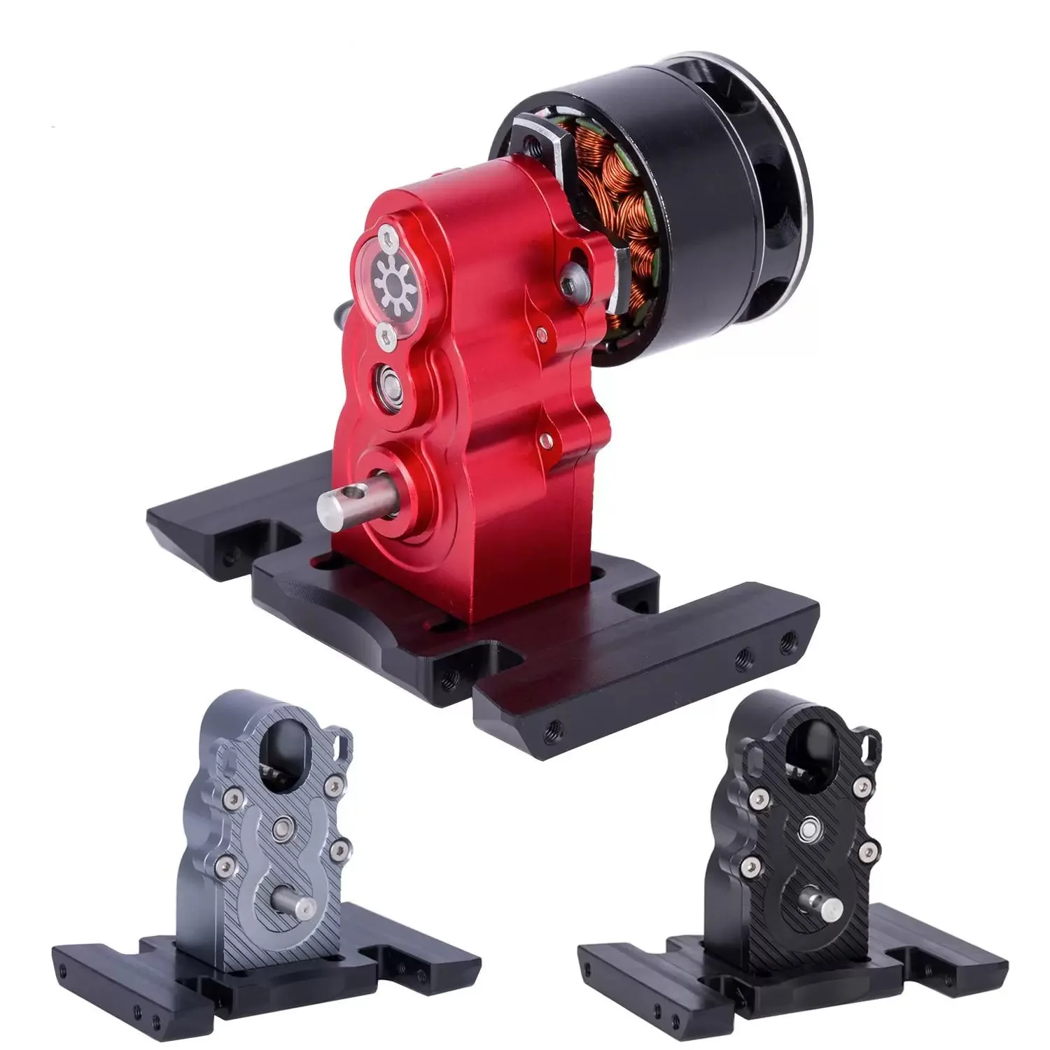 ชุดเกียร์โลหะ CNC แนวตั้ง ขนาดกลาง พร้อมสเก็ตบอร์ด สำหรับรถบังคับวิทยุ 1/10 Traxxas TRX4 SCX10 4WD LCG RC Crawler อะไหล่อัพเกรด