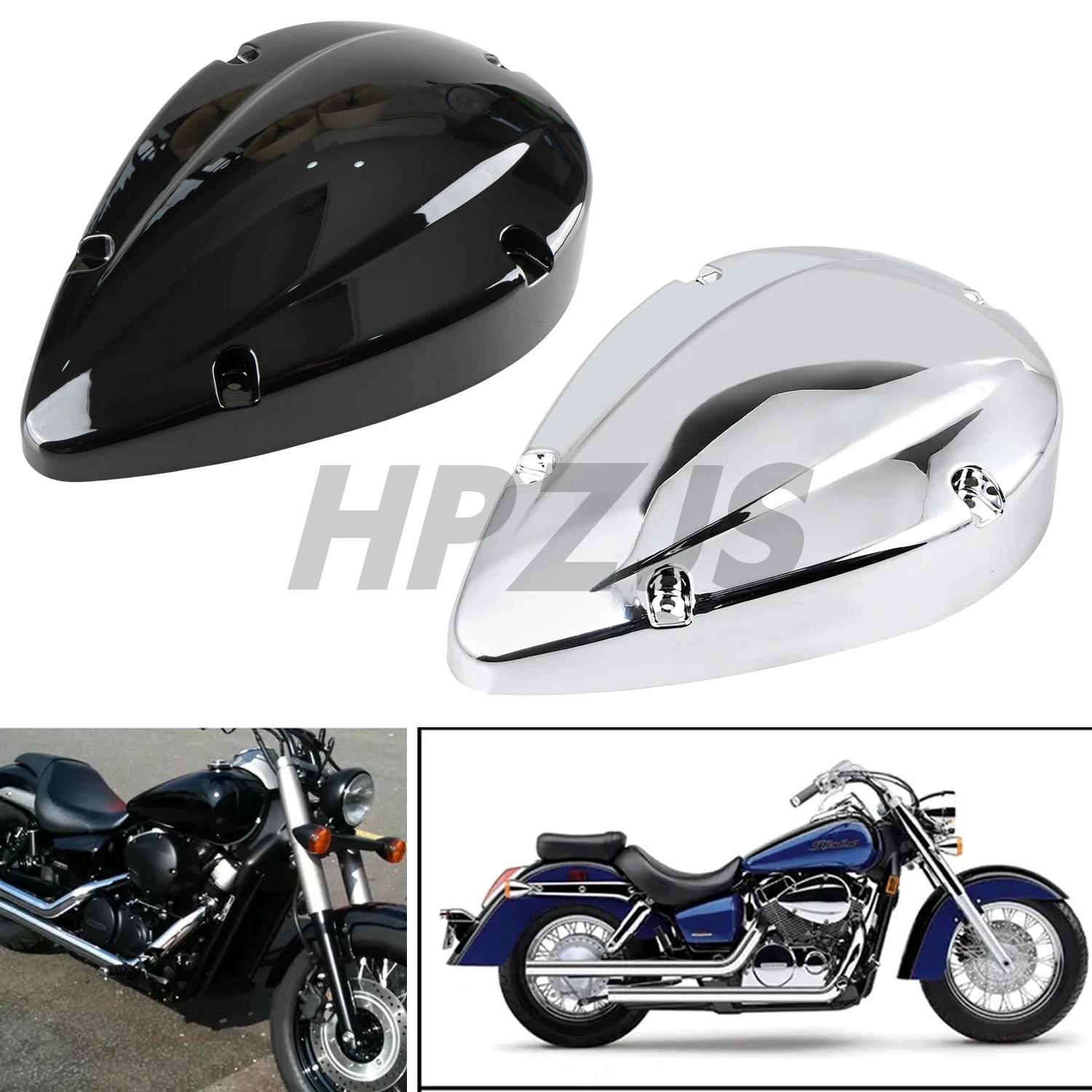 

Motorcycle Air Cleaner Intake Case Cover Air Filter Cover Black/Chrome For Honda Shadow 750 VT750C Aero VT750C2 Spirit Phantom