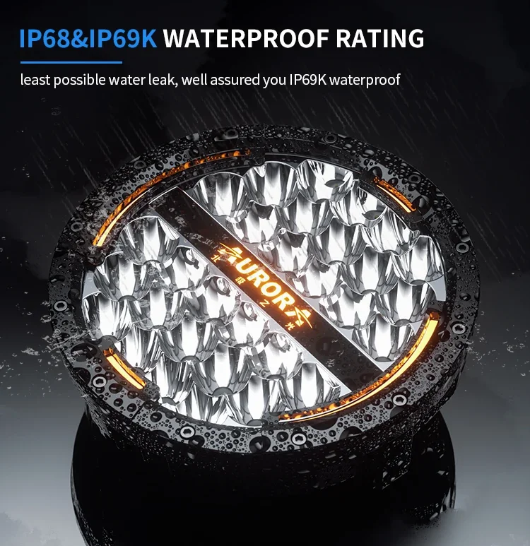 AURORA Dual-color DRL Off road Round LED Working Light 9 inch Led Driving Spot Offroad  for Truck - Image 4