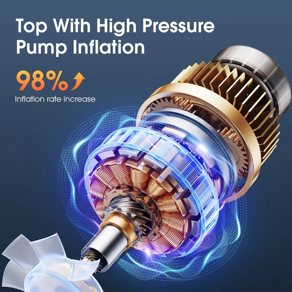 Portable Car Air Compressor Digital Tire Inflator Pump Travel Emergency LED Light Tire Air Pump Compressor for Car Tool