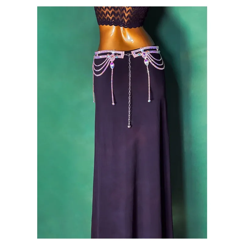 맞춤형 벨리댄스 의상 허리 체인 액세서리 태슬 핫스탬핑 다이아몬드 YL211