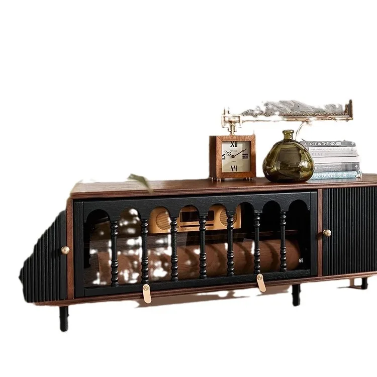 

Solid wood TV cabinet French, retro TV cabinet simple, modern home living room floor, coffee table TV cabinet combination
