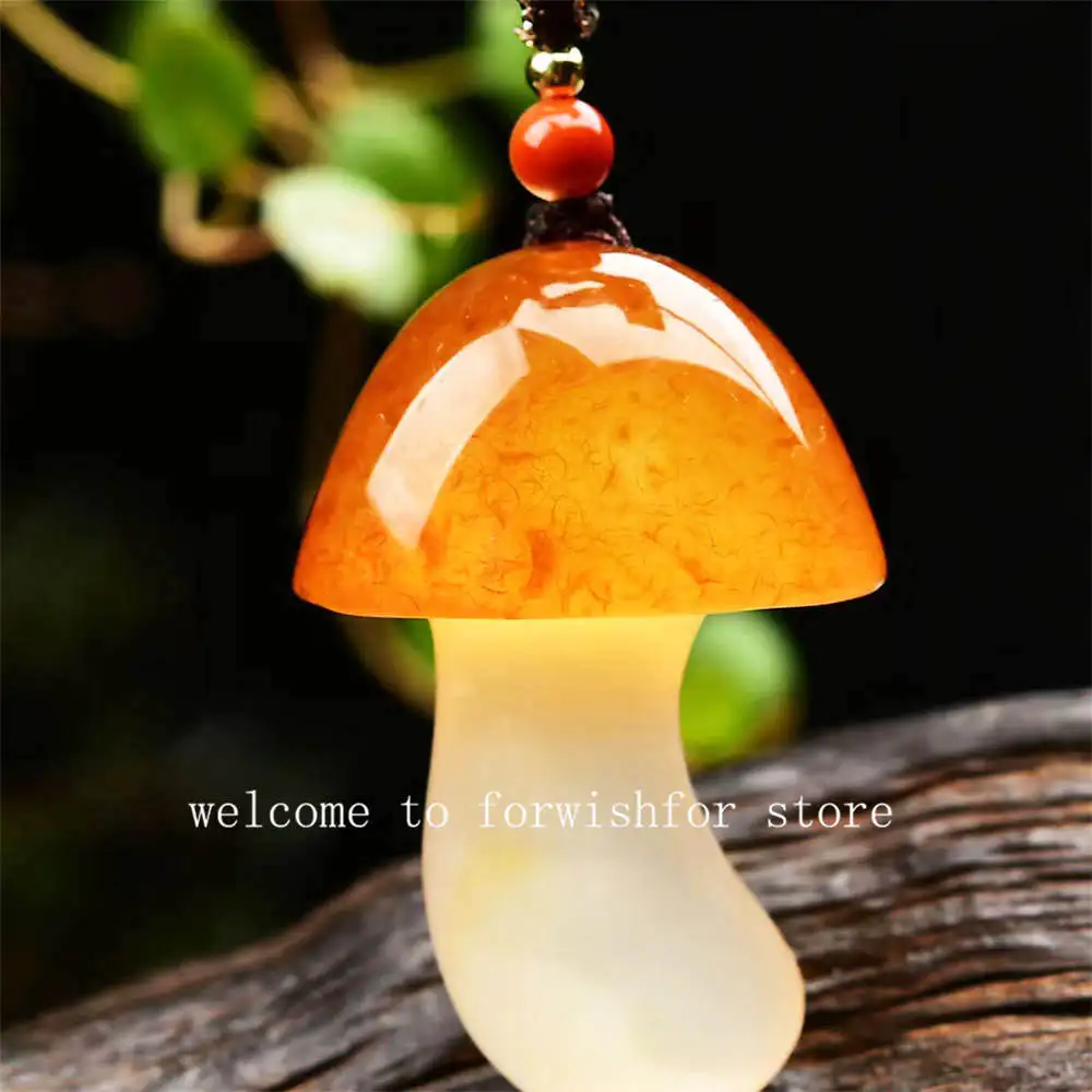 

Natural Healing Crystal Feng Shui Stone No Optimization Agate Pretty Color Mushroom Pendant For Girlfriend