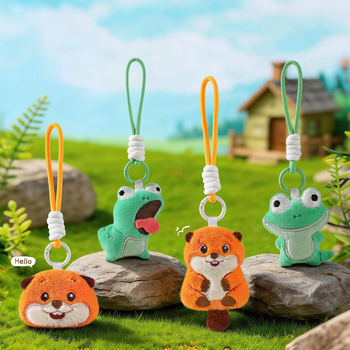 Peluche de dibujos animados de castor y lagarto, pareja, colgante para mochila escolar, muñeco pequeño, llavero, regalo
