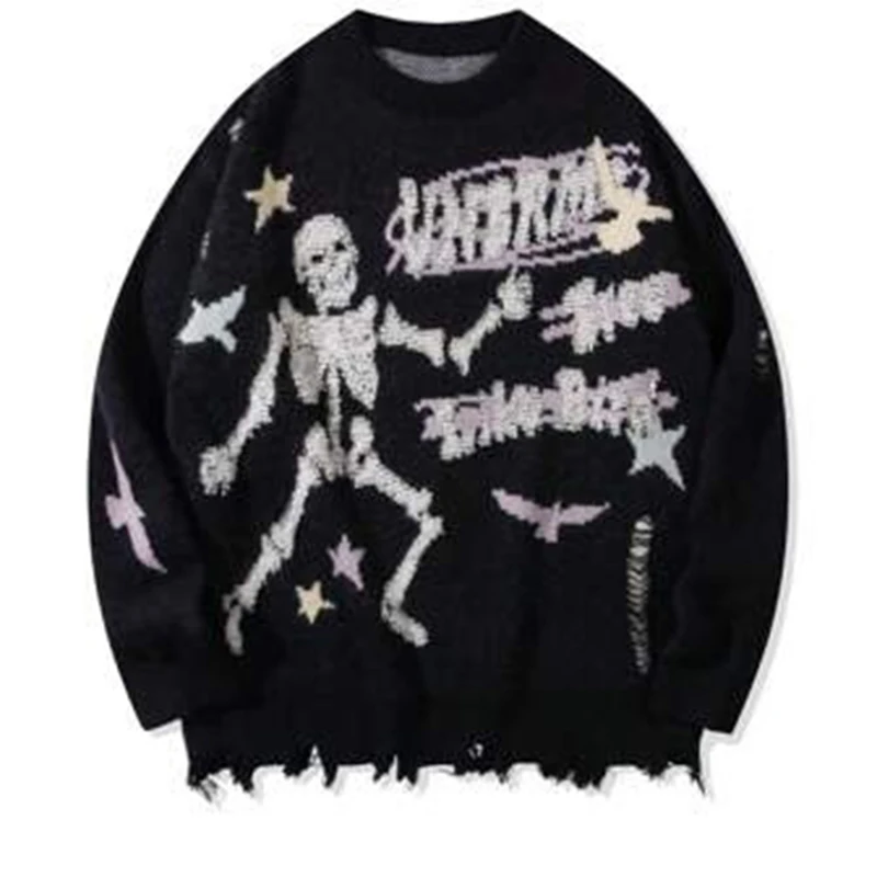 European and American cartoon skeleton image fashionable new autumn and winter unisex fashionable long sleeved sweater