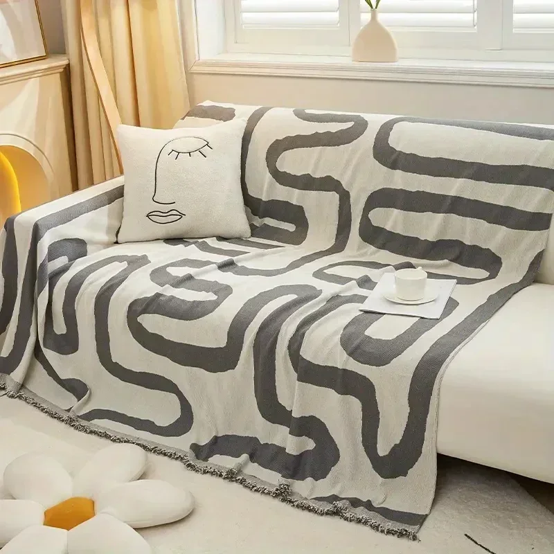 وسادة أريكة بوهيمية ريترو قطعة واحدة غطاء كامل مقاوم للغبار ومقاوم للخدش على شكل قطة Netflix Premium Sense Four Seasons General #1