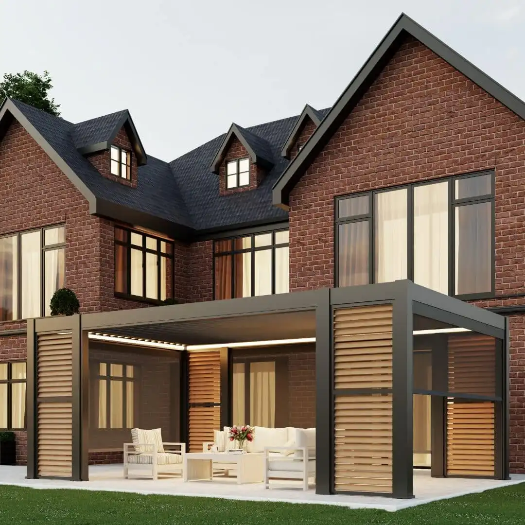 

Waterproof Motorized Gazebo Pergola Set 3x3 3x4 5x4 4x6 Garden Sunshade Retractable Outdoor Aluminium for Backyard Powder Coated