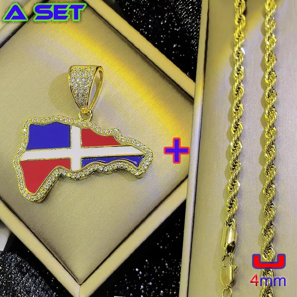 New Exclusive Customized Hip Hop Gold Necklace with Diamond Graffiti Flag Pendant, 18K Gold Plated Classical Craft, Trendy