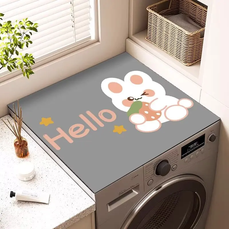 Bedside table mat waterproof and anti-scalding leave-in desktop countertop protective mat washing machine dust cover