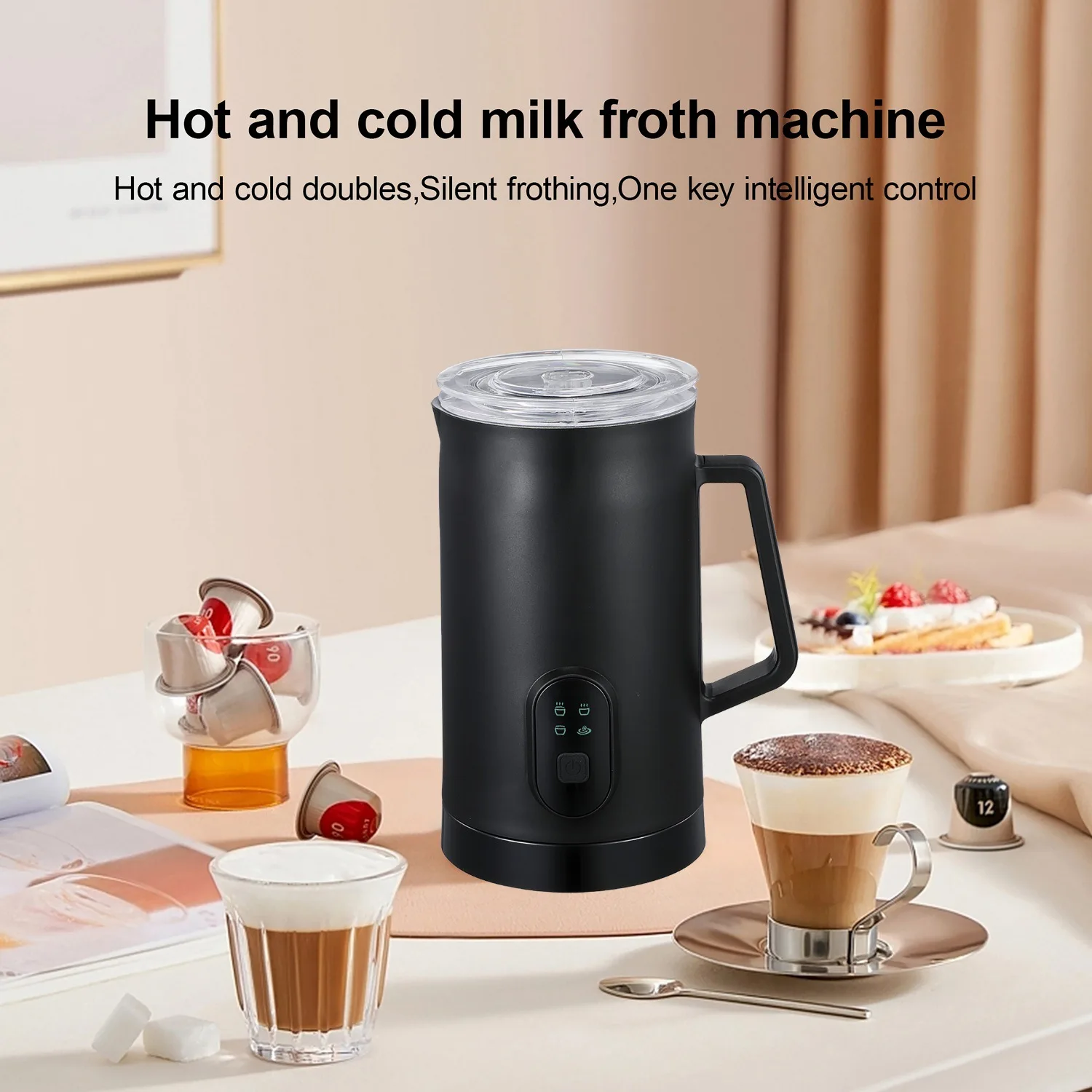 One-Key Operation Of Electric Milk Foam Machine Stainless Steel Liner Mute Household Electric Milk Foam Machine Milk Foaming