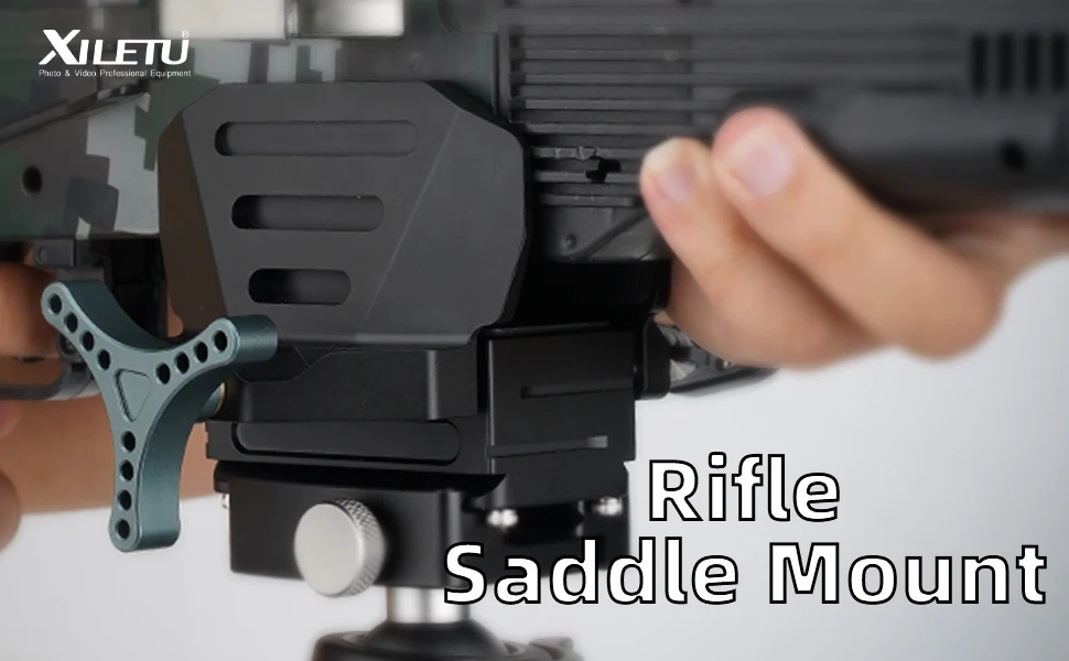 XILETU Sattel Gewehr Halterung Clip Metall Pistole Clip Rack für Jagd Stativ Getriebe Zubehör (Einstellbar) – Detail 1