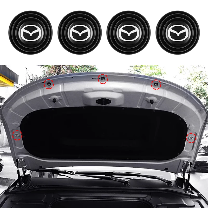 For Mazda 3 6 CX3 CX5 CX30 MX5 Atenza Axela 4Pcs Car Door Anti-shock Silicone Pad Shock Absorbing Gasket Buffer Cushion Stickers