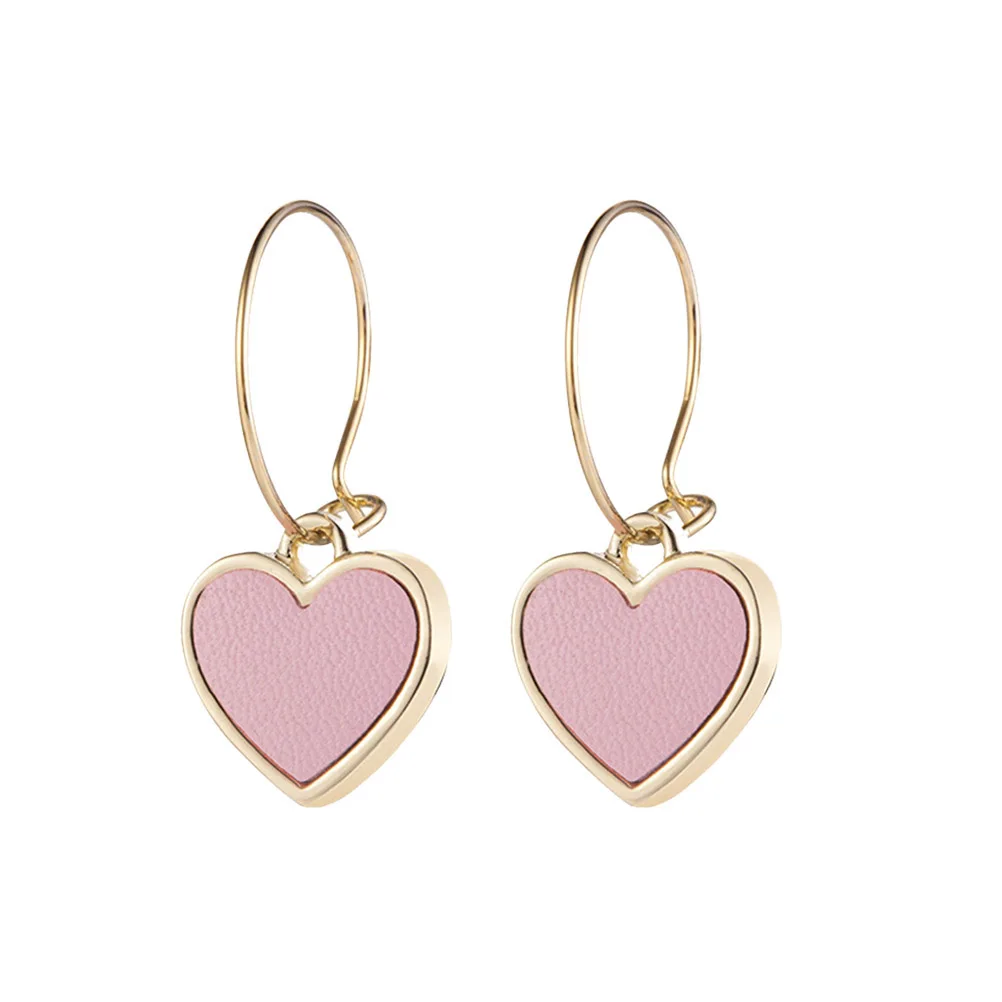 

A Pair of Korean Lovely Peach Heart Circle Earrings For Women Personality Pendant Jewelry Girlfriend Gift ( Color)