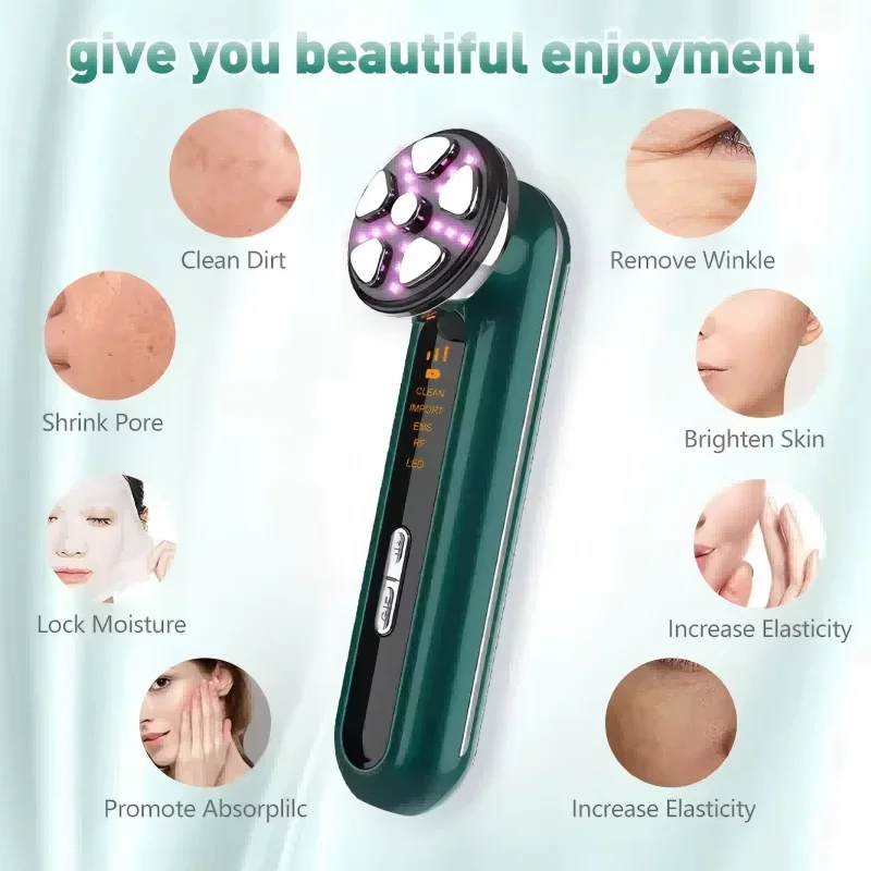 Microcurrent Facial อุปกรณ์ LED Light Photon Face Lifting Machine คอกระชับผิวนวดการสั่นสะเทือน Rejuvenation Beauty TOOL