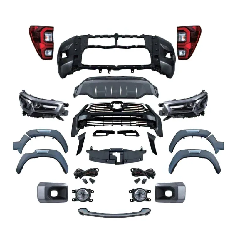 

2021 HILUX Country Body Kit With Headlamp Rear Tail Lamp Grille Front Bumper Fog Lamp Frame 16-20 HILUX UPGRADE