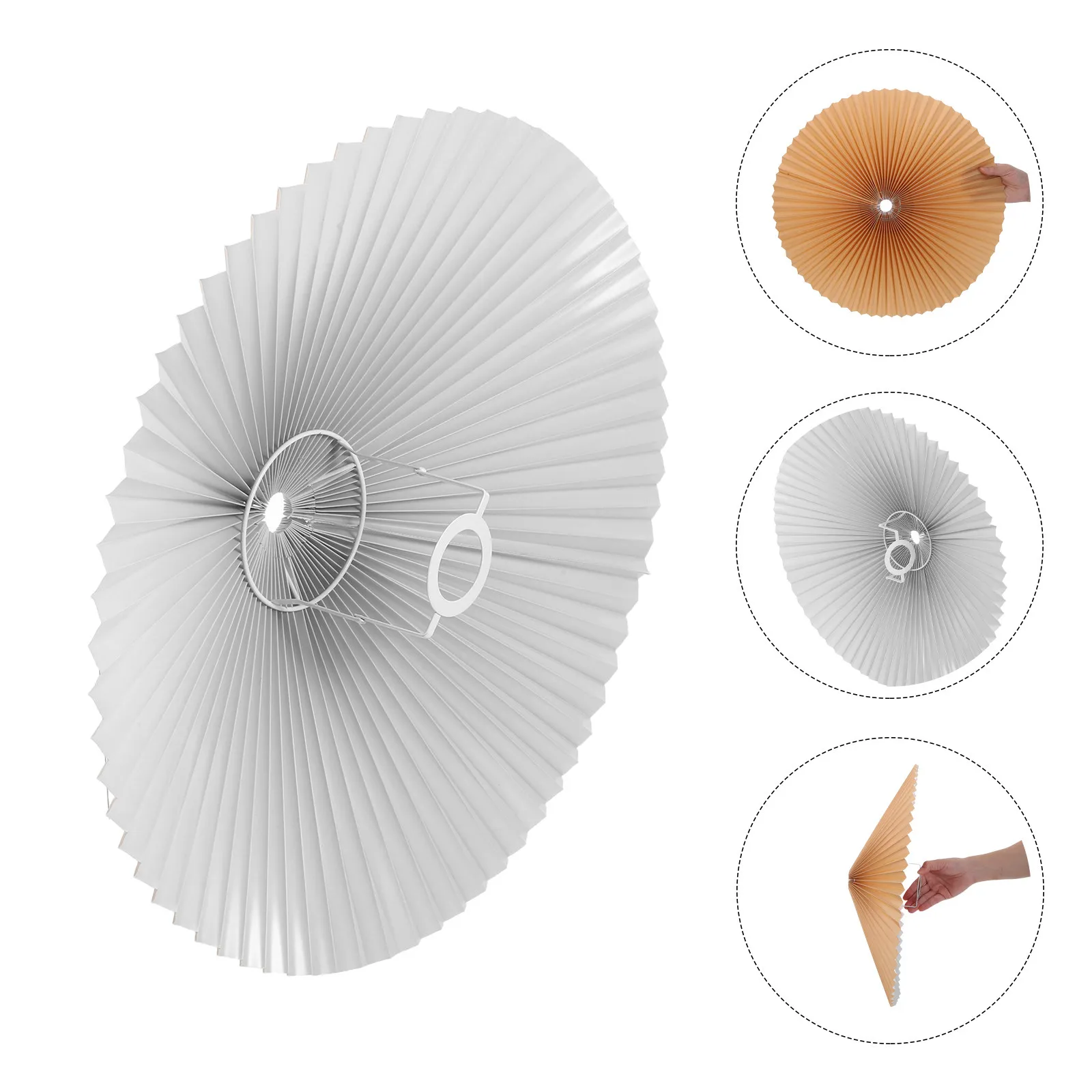 Umbrella Shaped Cloth Lamp Shade 360 Degree Rotating Iron Frame Diffuser 20 Inch Bottom 10 Inch Slant for Pendant Ceiling Floor