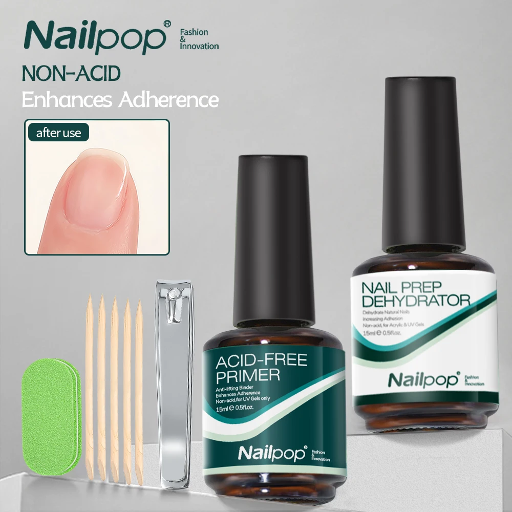 

Nail Prep Dehydrator and Primer 15ml Acid Free & Hema-Free Natural Prep Dehydrate, and Bond Primer for Acrylic Manicure Salons
