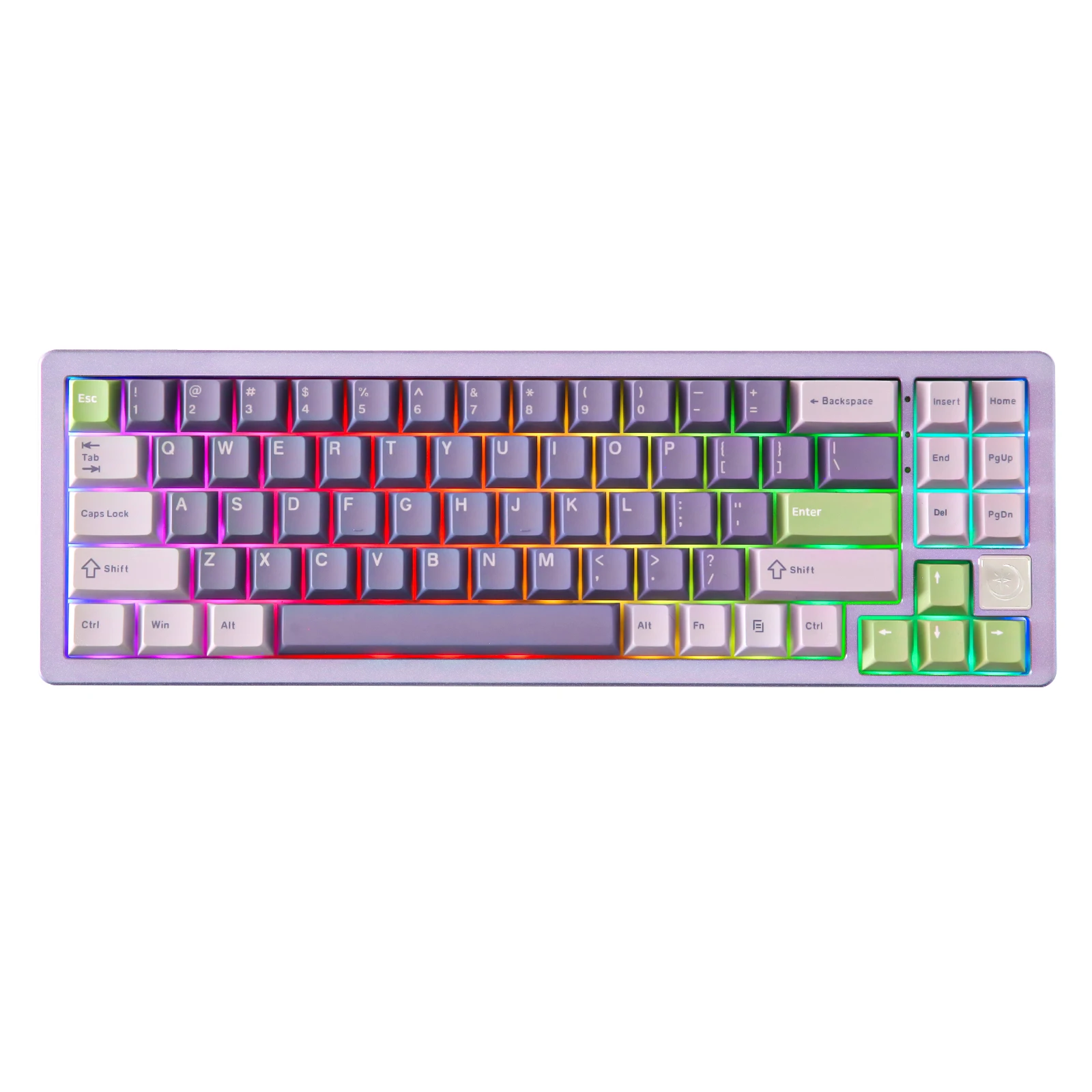 YUNZII AL71 Purple 68% 71 Key Full CNC Aluminum Hot Swap Gasket 2.4GHz Wireless BT5.0/USB-C Wired Mechanical Gaming Keyboard