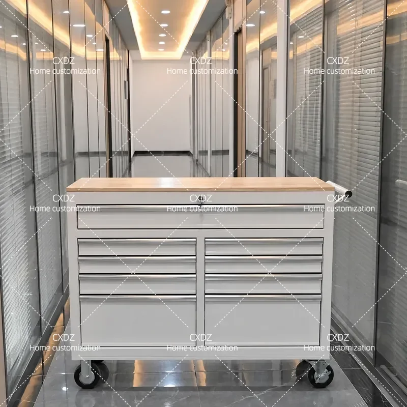 Multi Function Mobile Tool Cart with Drawers Universal Maintenance Console Trolley for Workshop Garage Storage and