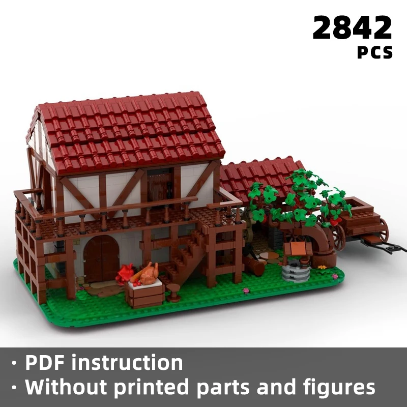 spice village diorama bricks medieval house blocks scene moc tavern stable town building toy gift architecture product decor