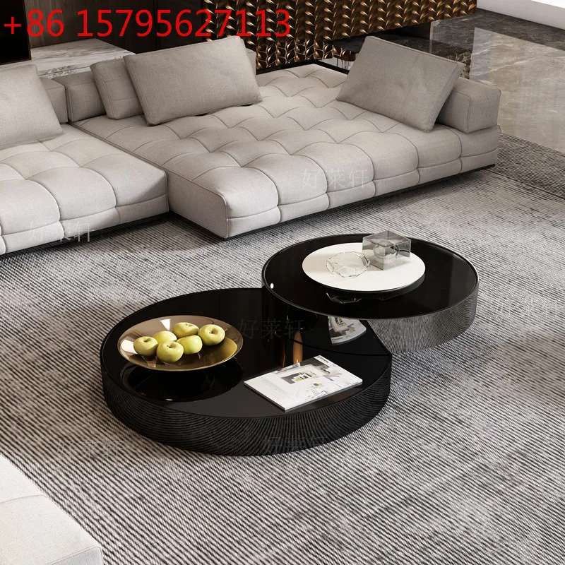 

Роскошный вращающийся чайный столик, современный простой телескопический креативный круглый комбинированный чайный столик для гостиной