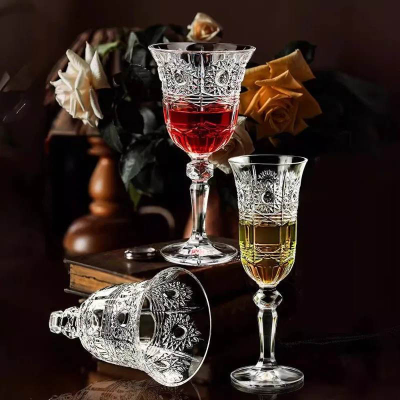 

Crystal glass wine glass, foreign wine, red wine, Nordic retro champagne glass