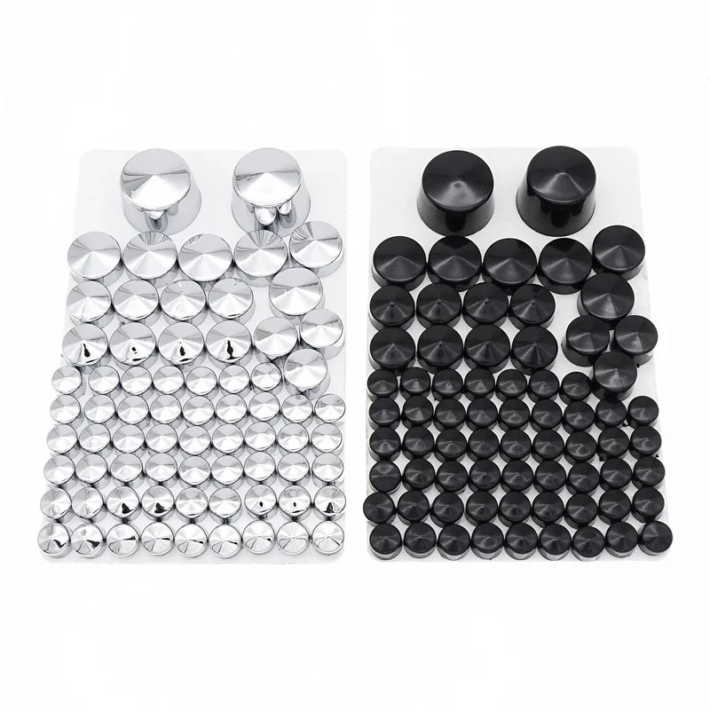 75 Pcs/Set Motorcycle Bolt Toppers Cover Black/Silver Chrome Cap With 5 Screw For Harley Road Glide FLT Road King FLH 2007-2013