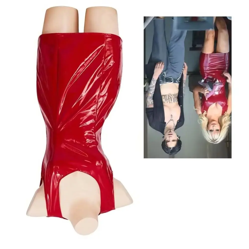 

Pam and Tommy Pamela Anderson Cosplay Costume Sexy Red Bodycon Leather Mini Dress Party Outfits for Women Night Club Dresses