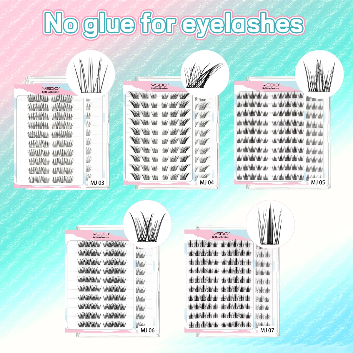 10 Rows Fox Eye Effect Cluster False Eyelashes Natural Fluffy Thick Bundles Segmented Reusable DIY Eyelash Extension Makeup Tool