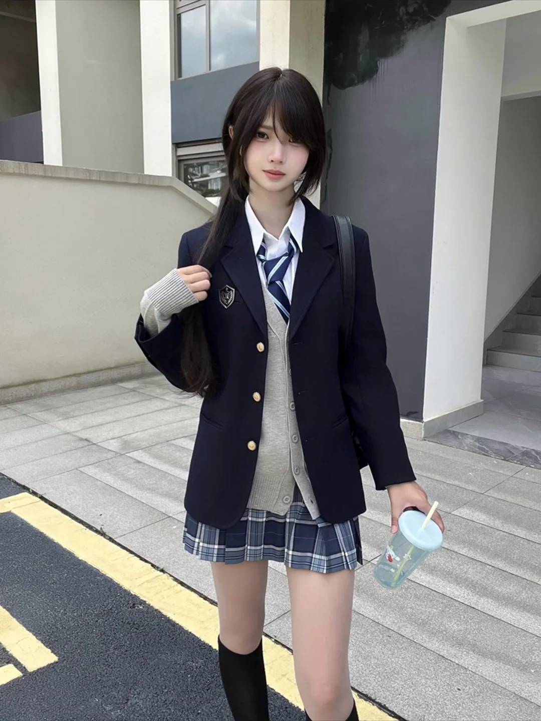 Suéter de Punto con Cuello en V para Mujer, Estilo Universitario, con Botones, Chaqueta Versátil, Larga, Informal, para Negocios