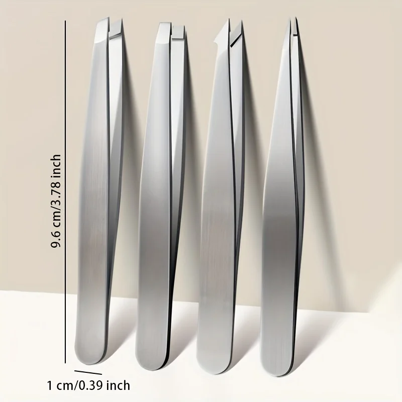 4pcs Professional Tweezers Set Perfect For Eyebrow Hair Removal Splinter