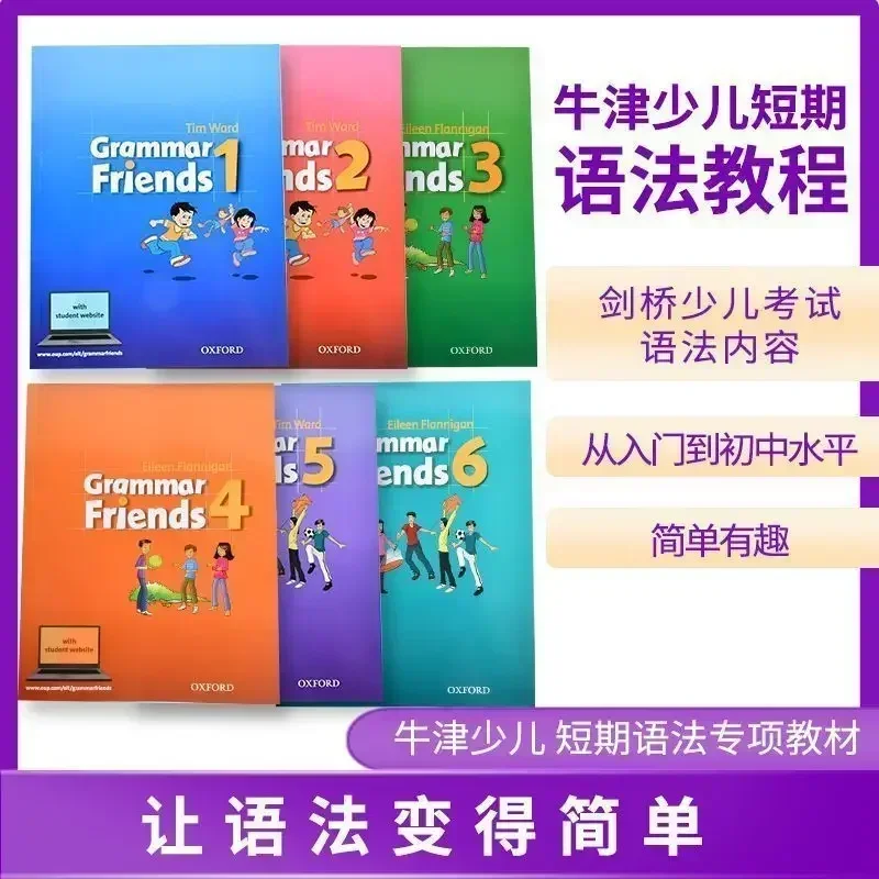 6 Books Grade 1-6 Oxford Grammar Friends In English For Kids Learn English Reading Picture Book Primary School Workbook Textbook