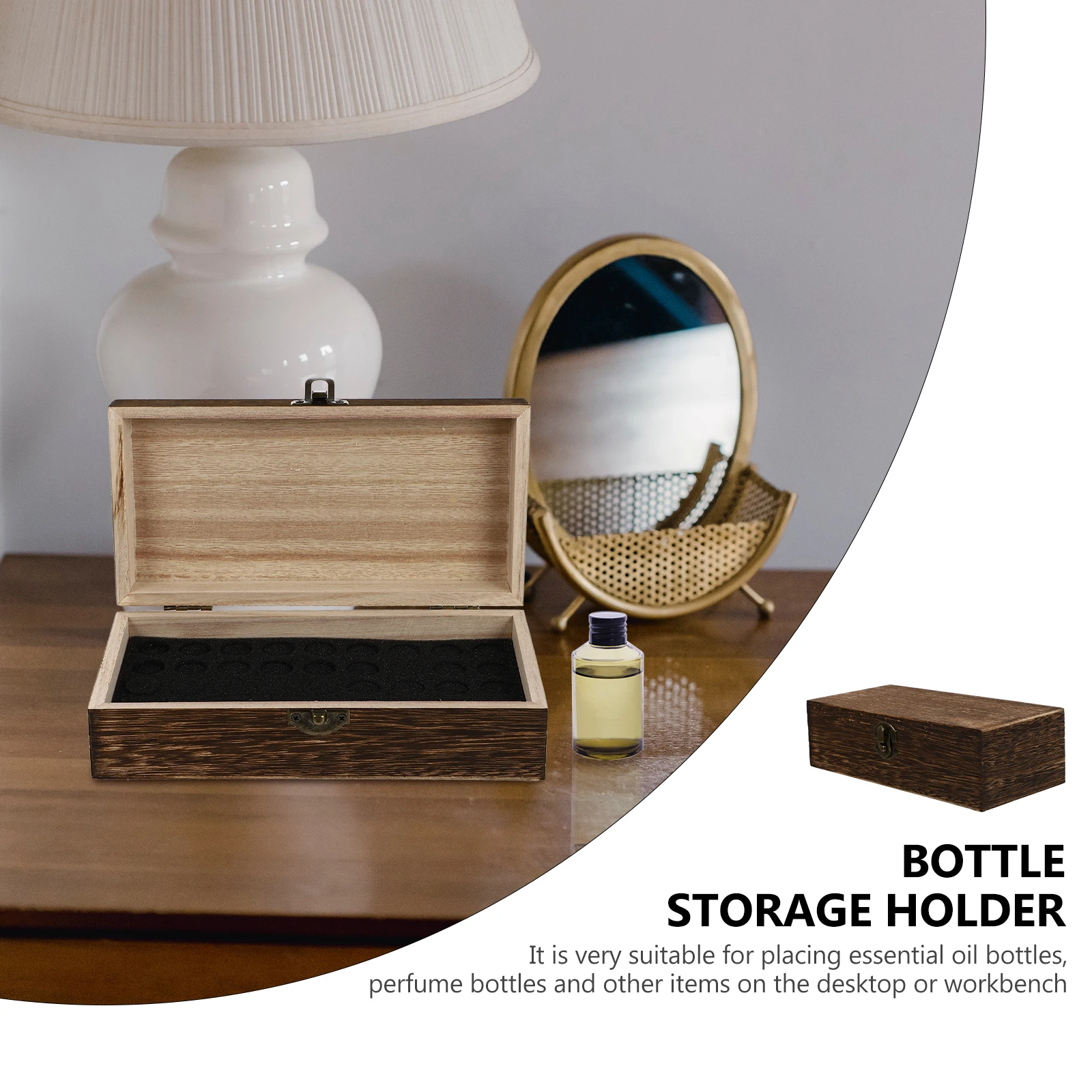 

Essential Oil Box Pine Wood Storage Case Bottle Holder Desk ganizer Jewelry Display Aromatherapy Container Decorative Item