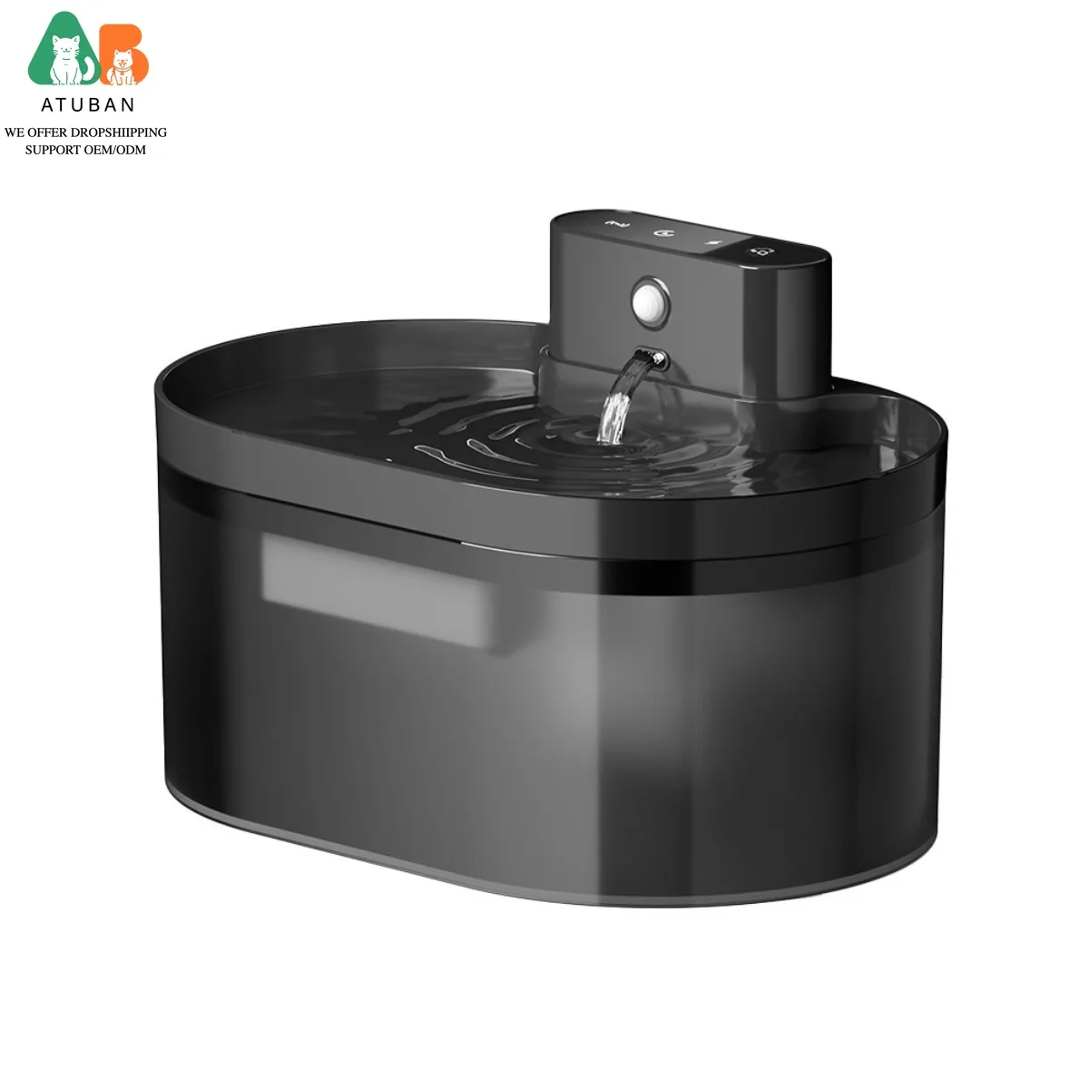 

Беспроводной фонтан для кошек ATUBAN, диспенсер для воды для домашних животных с перезаряжаемой батареей, ультра-тихий комнатный фонтан с датчиком движения
