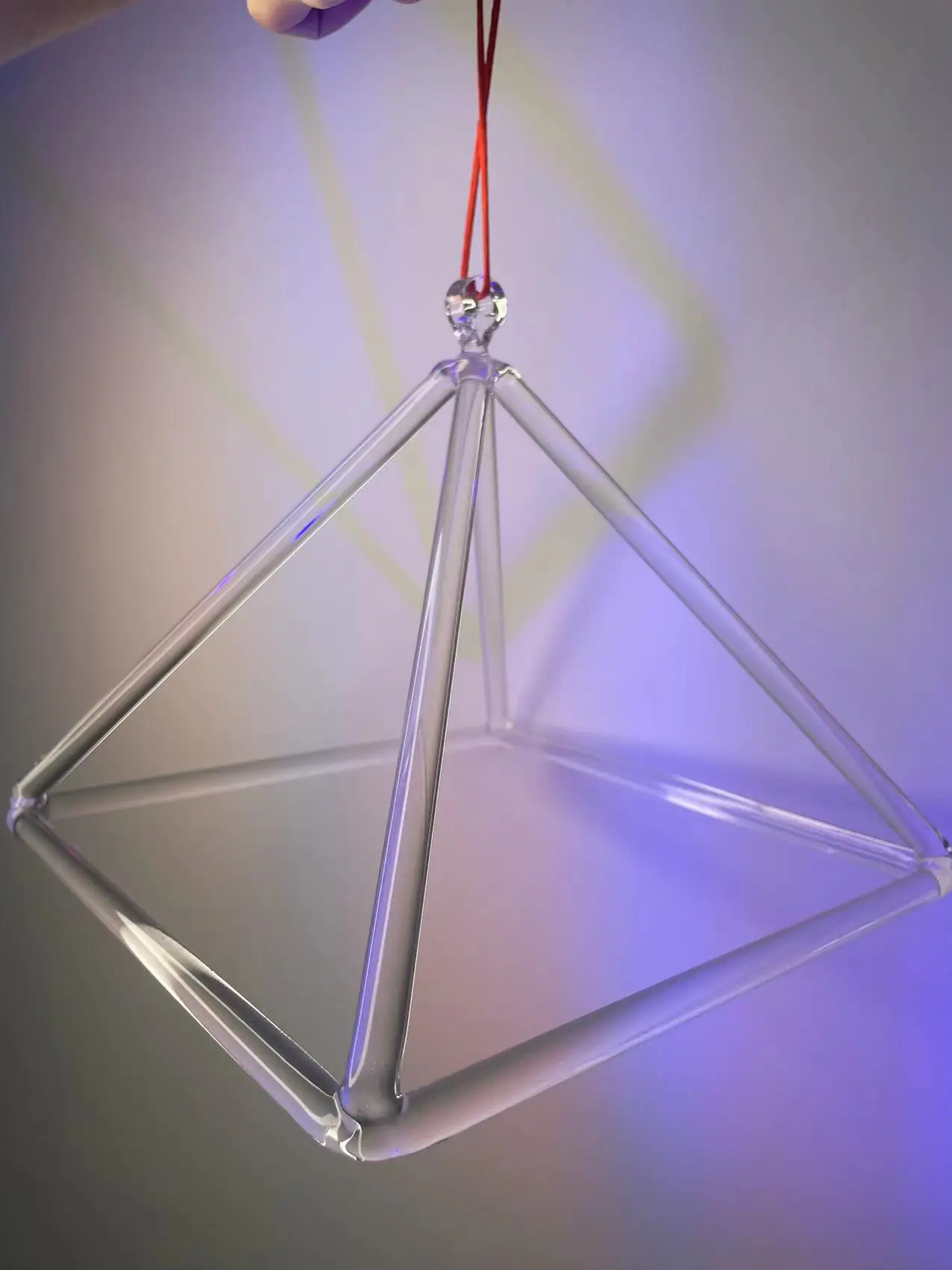 8inch Quartz Clear Crystal Singing Pyramid for Sound Healing Yoga Relax with Free Mallet
