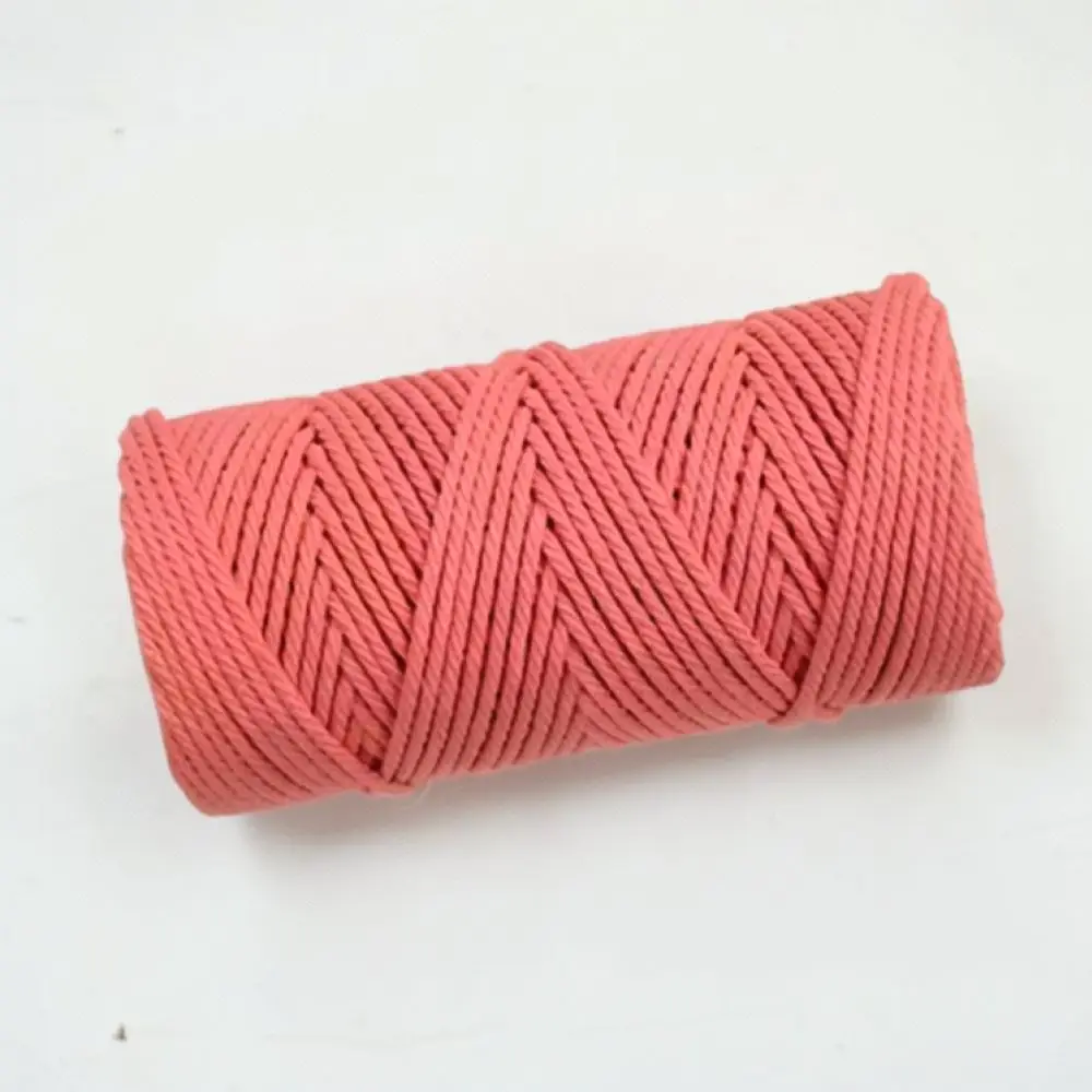 Cotton Macrame Rope 3mm Twisted Cord For DIY Handmade Craft Weaving Decorative String Soft Textile Accessory Materials