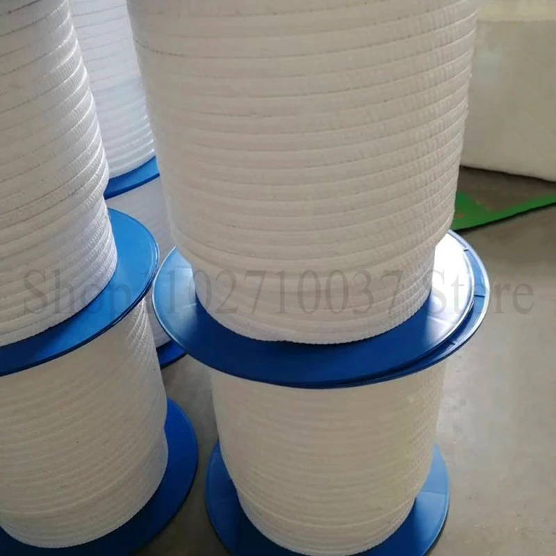 L=1 Meter Edge=4-30mm Oil Free PTFE Sealing Strip Braided Compression Packing Gland Packing High Temperature PTFE Seal image 6