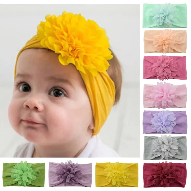 Accesorios para el cabello de flores para recién nacidos, tocado de nailon, banda para el cabello suave para niños, sombreros encantadores, regalo de cumpleaños para bebés, lindos accesorios de estudio