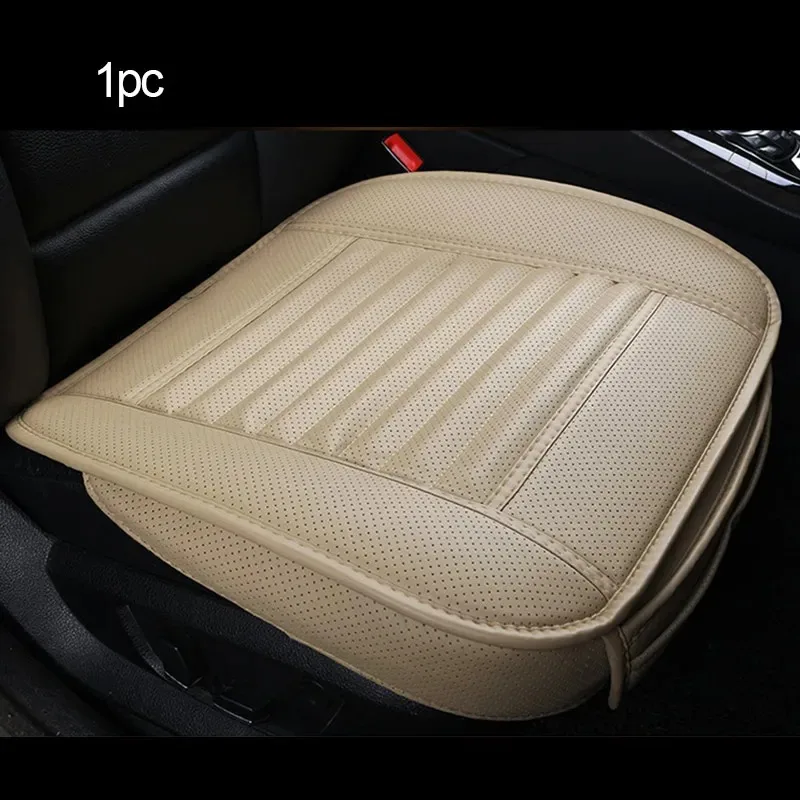 Driver and Passenger Seat Covers for Autumn and Winter, Single Piece, Single Leather, No Backrest, All Season Car Seat Cushions