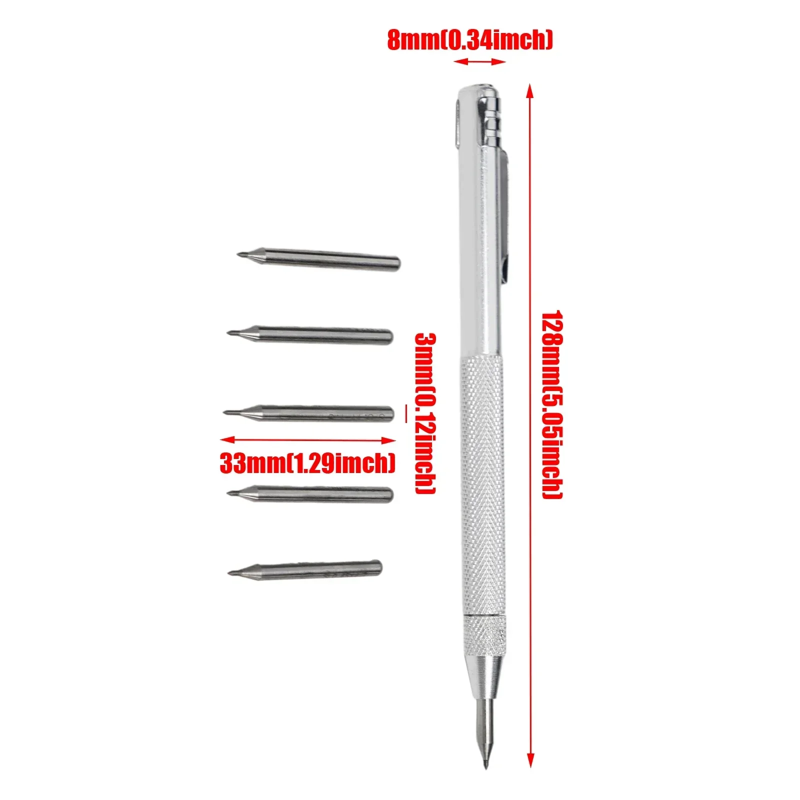 Marqueur à pointe en acier au tungstène, stylo à graver, verre, céramique, métal, outils de marquage, outil à main, 6 pièces