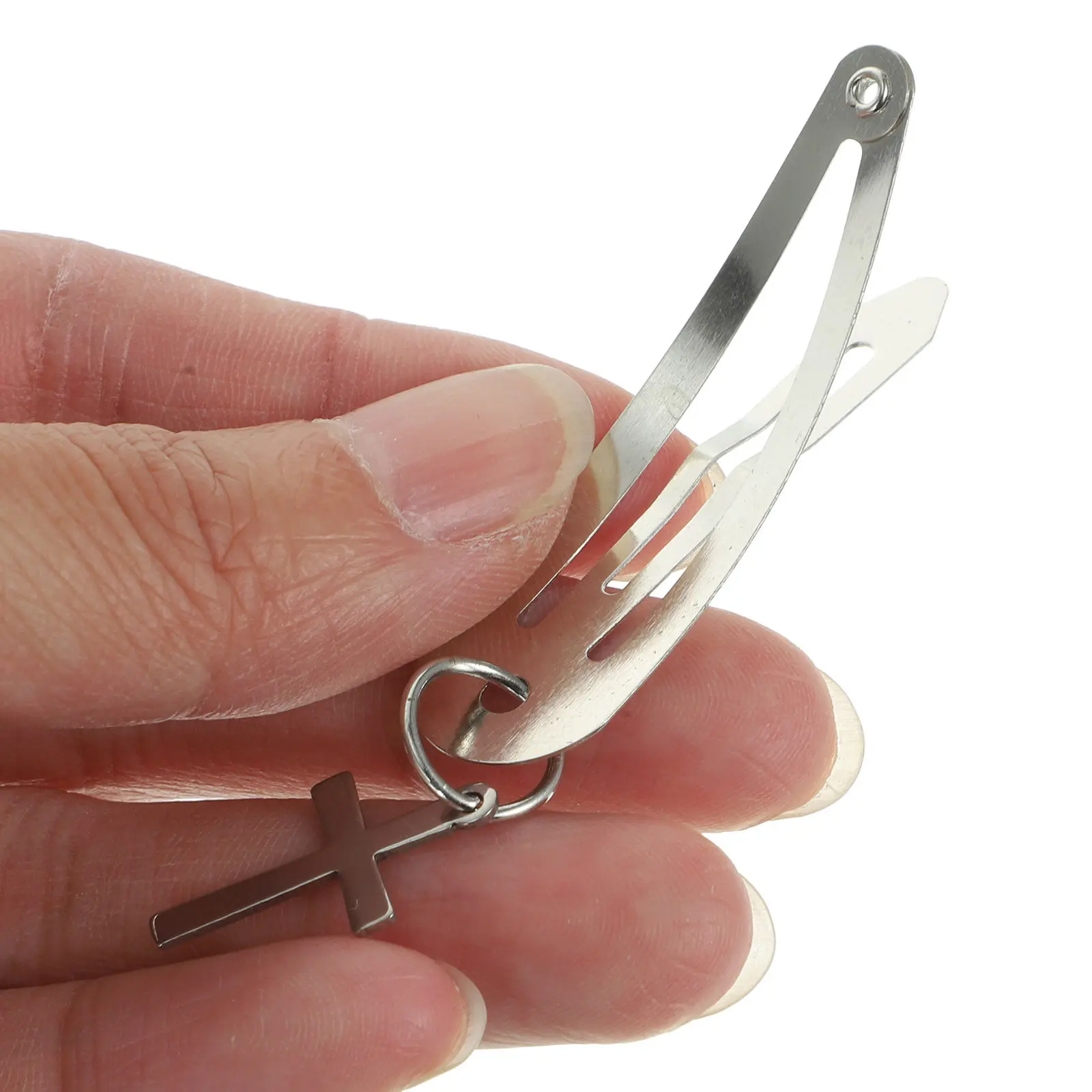 

6 шт. модных заколок для волос для женщин, металлические заколки-защелки с подвесками в виде креста и сердца, декоративные заколки для подарка