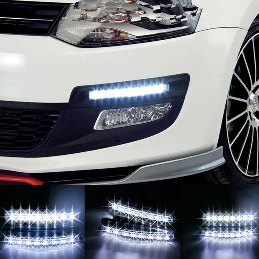 

2PCS 12V 6000-6500K 8-LED Daytime Running Lights Car Driving DRL Fog LampFast Heat Dissipation Easy Use Perfect Fit And Compatib