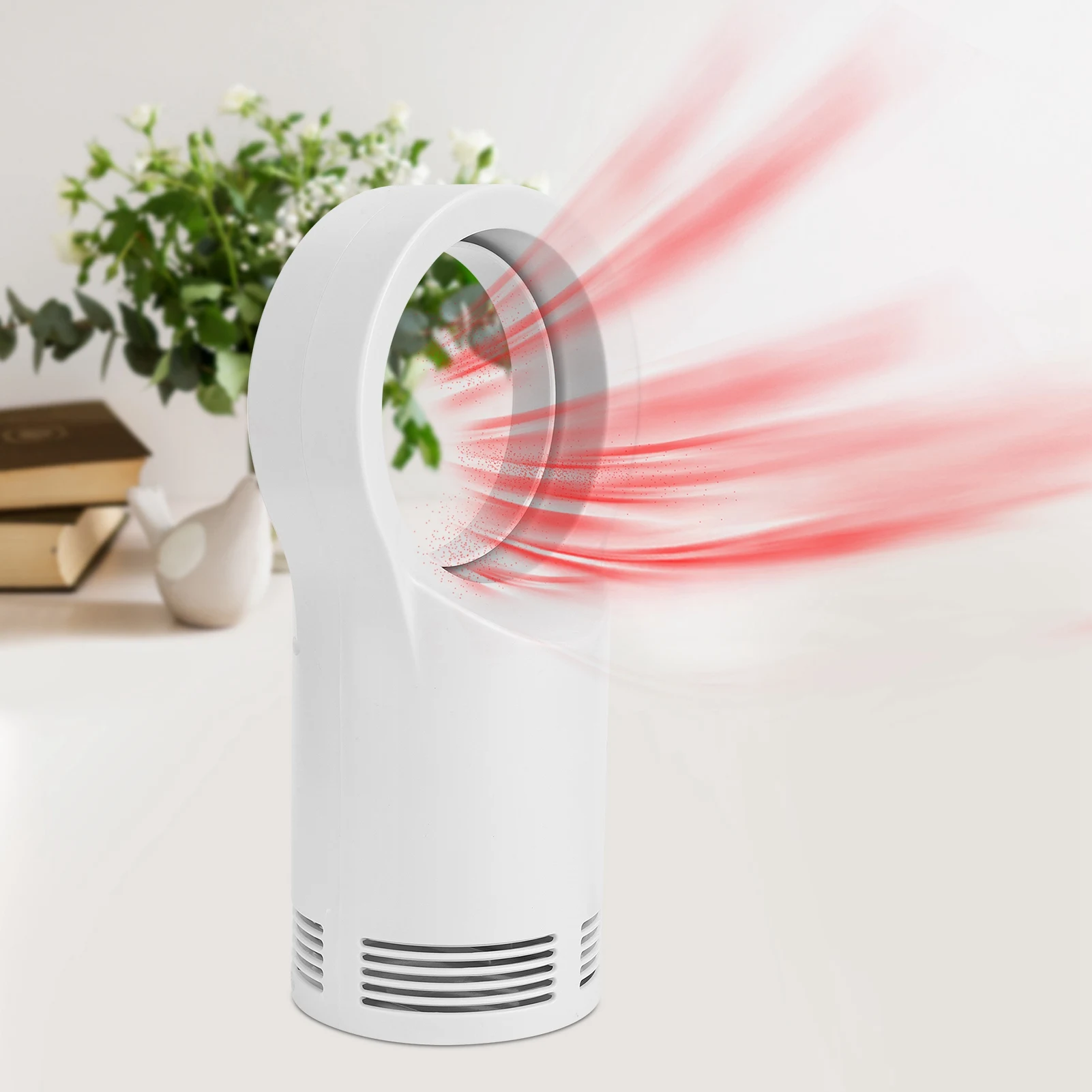 

Электрический обогреватель 400 Вт, мини-бытовой безлистный обогреватель, настольный небольшой портативный обогреватель для офиса, спальни, белый/черный