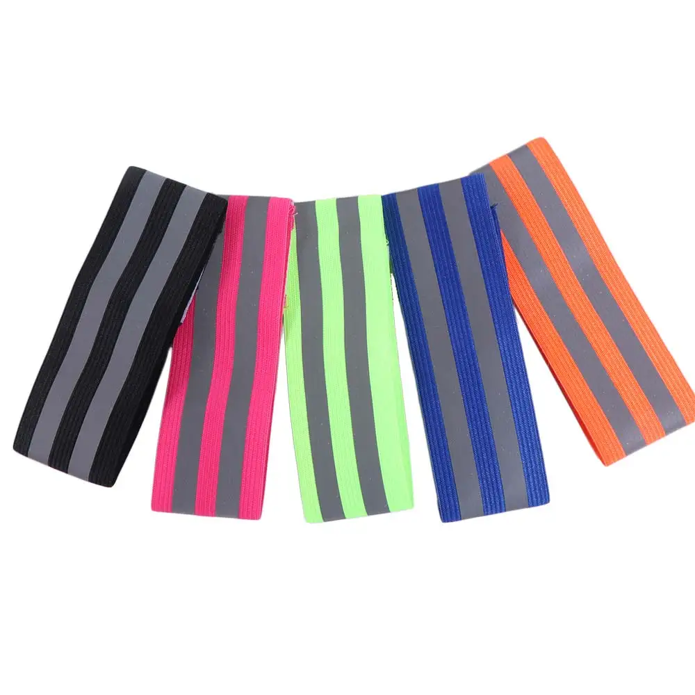 8PCS Multifunctional Warning Reflective Bands Adjustable Elasticated High Visibility Reflect Straps Safety Reflector Tape Leg