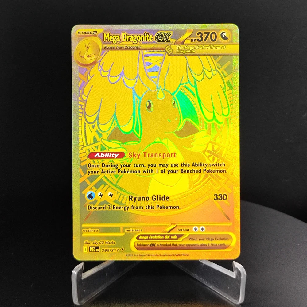 Self Made Proxy PTCG английское золото Mega Charizard X ex Mega Dragonite ex коллекция хобби флэш-карта игрушка в подарок