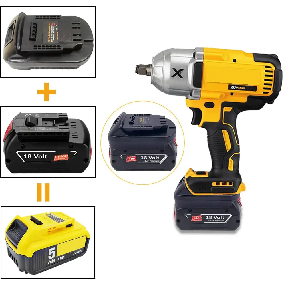 ALASICKA Battery Adapter Converter BS18DL for Bosch 18V Li-ion Battery Convert To for DeWalt 18/20V Li-Ion Battery DCB200 DCB204