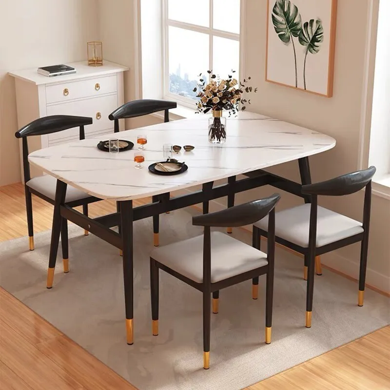 

Обеденный стол в скандинавском стиле, коммерческий прямоугольный обеденный стол для фаст-фуда, простая комбинация стола, домашняя столовая, маленькая квартира