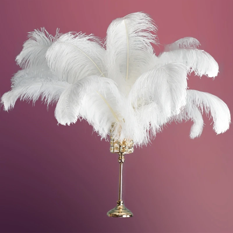 White Ostrich Feathers 15-70cm Decorative 10 Pcs