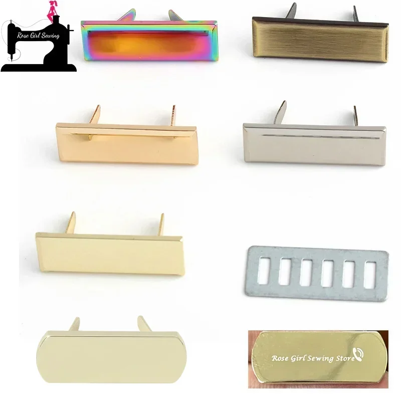 50 sztuk 36//43/46MM spersonalizowane metalowe ręcznie robione etykiety tagi do torebki niestandardowe imię i nazwisko Logo DIY torby szycie akcesoriów odzieżowych