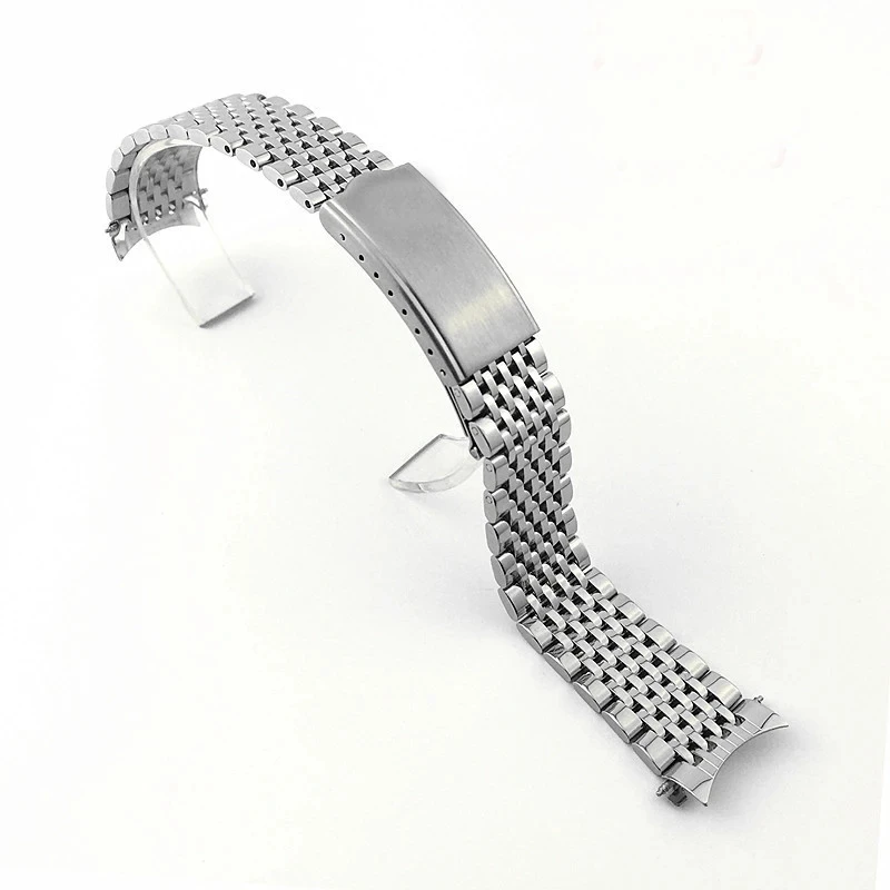 Watch Accessories Band Bead of Rice Watch Strap For Omega Seamaster watchband Curved End Stainless Steel Bracelet 18mm 19mm 20mm